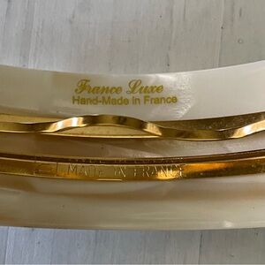 Vintage French pearl off white crème made with in France hair clip barrette